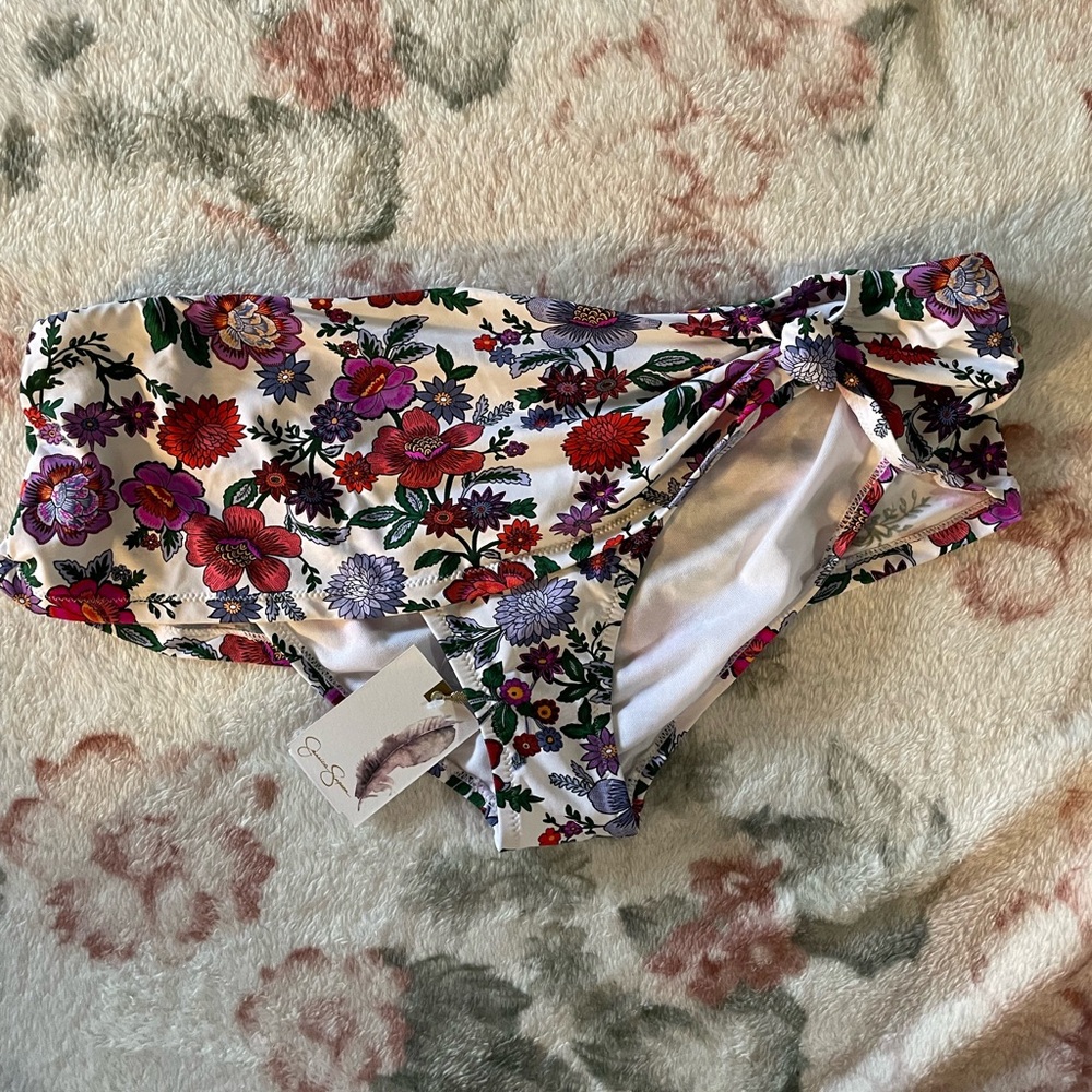 Jessica Simpson Floral One Piece - Cream, Red, Purple, Green